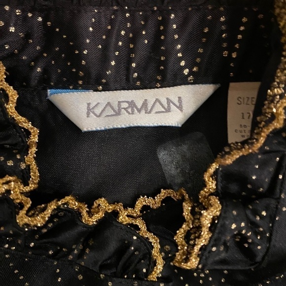 Elegant Black and Gold Button Down Shirt size Large - Picture 8 of 16